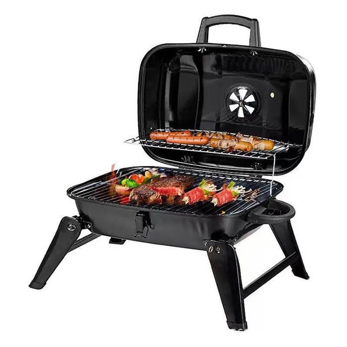 Portable Charcoal Grill – Mini BBQ Grill - Compact Tabletop Charcoal Grill for Camping, Outdoor Cooking, Folding Camping Grill for Picnics, Tailgating, Backyard Grilling