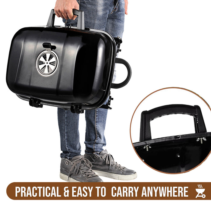 Portable Charcoal Grill – Mini BBQ Grill - Compact Tabletop Charcoal Grill for Camping, Outdoor Cooking, Folding Camping Grill for Picnics, Tailgating, Backyard Grilling