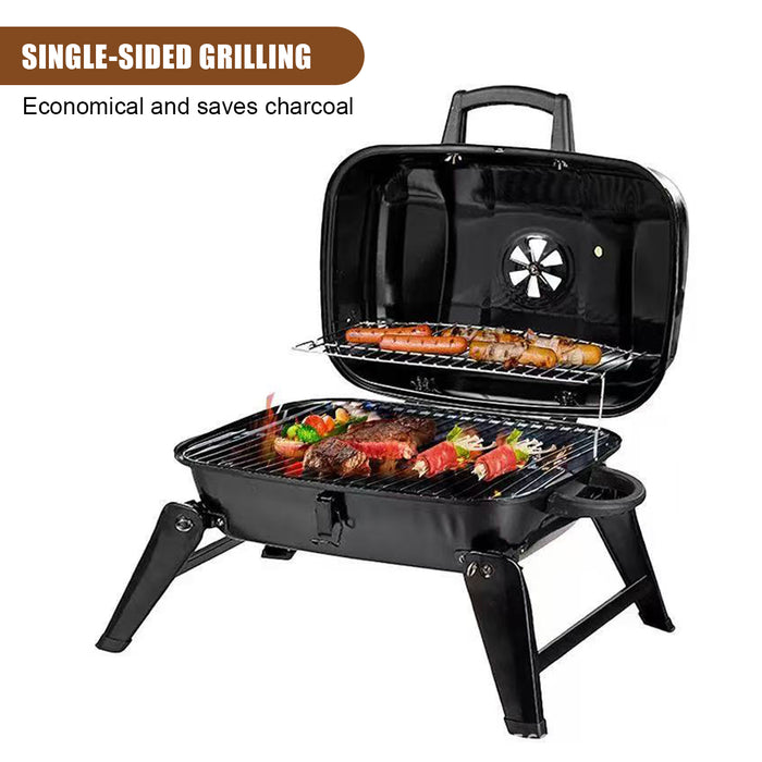 Portable Charcoal Grill – Mini BBQ Grill - Compact Tabletop Charcoal Grill for Camping, Outdoor Cooking, Folding Camping Grill for Picnics, Tailgating, Backyard Grilling
