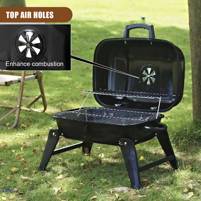 Portable Charcoal Grill – Mini BBQ Grill - Compact Tabletop Charcoal Grill for Camping, Outdoor Cooking, Folding Camping Grill for Picnics, Tailgating, Backyard Grilling