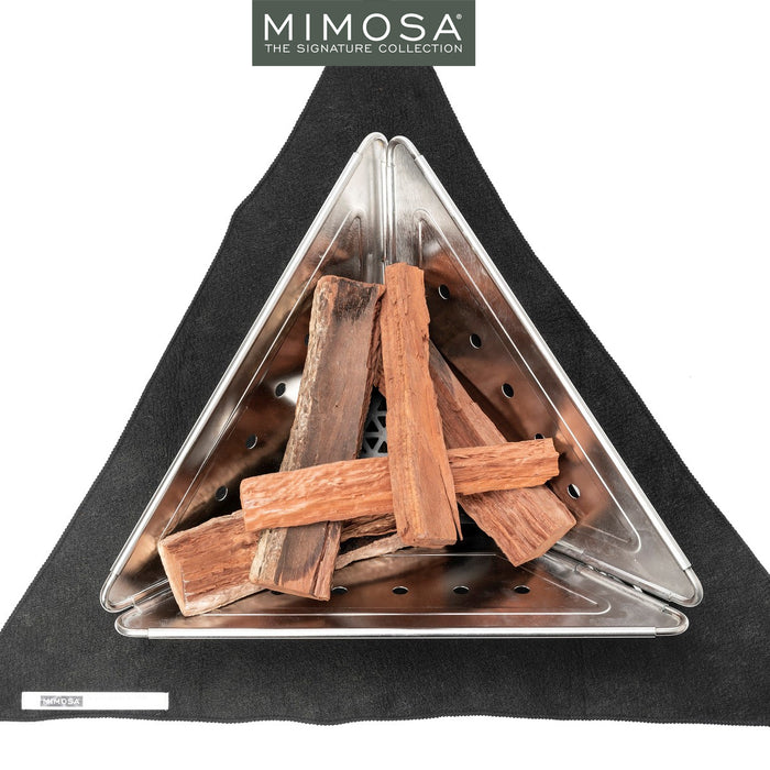 Mimosa Durable Stainless Steel Folding BBQ Fire Pit 12L Capacity 56cm Portable