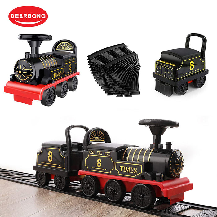 Kids Eelectric Ride On Train Toy Car With Track Toy 6 Wheels Extra Music 3-Color Light -2018C
