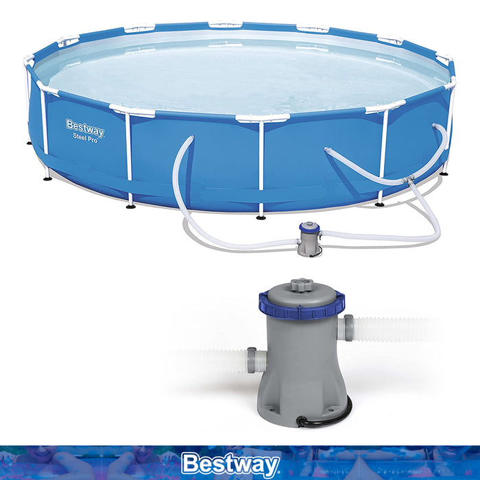 Bestway 12FT Swimming Pool 3.66M Above Ground Filter Pump Power Steel Frame