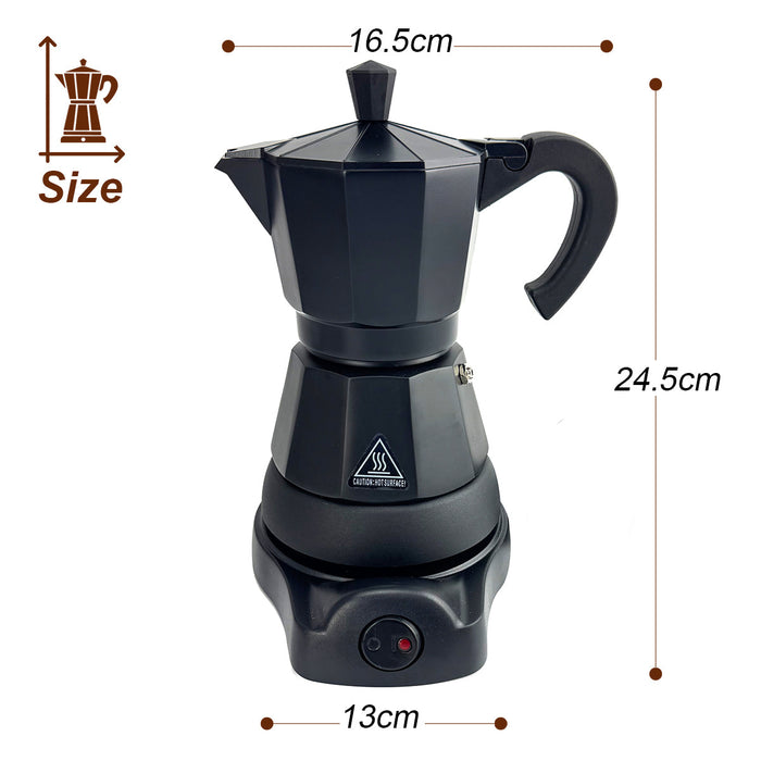 Mornest Electric Aluminium Moka Coffee Maker Espresso Italian Classic auto power off Home 3/6Cups Trade Me