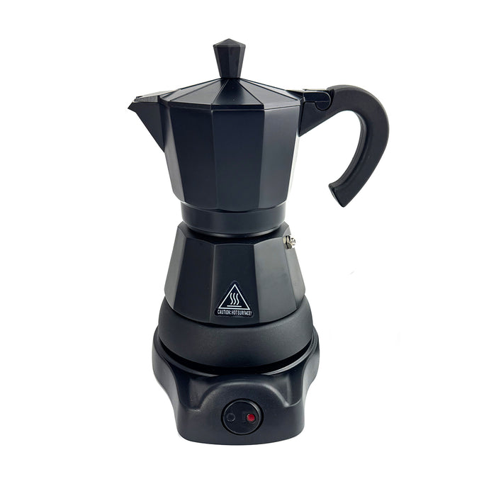 Electric Aluminium Moka Coffee Maker Espresso Italian Classic auto power off Home 3/6Cups