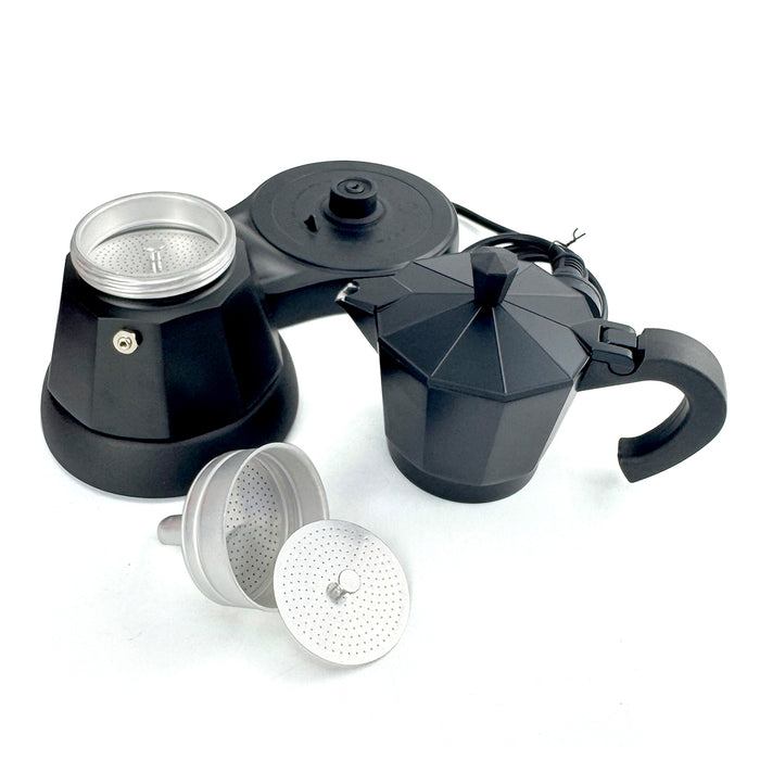 Electric Aluminium Moka Coffee Maker Espresso Italian Classic auto power off Home 3/6Cups