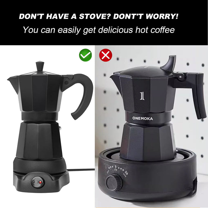 Mornest Electric Aluminium Moka Coffee Maker Espresso Italian Classic auto power off Home 3/6Cups Trade Me