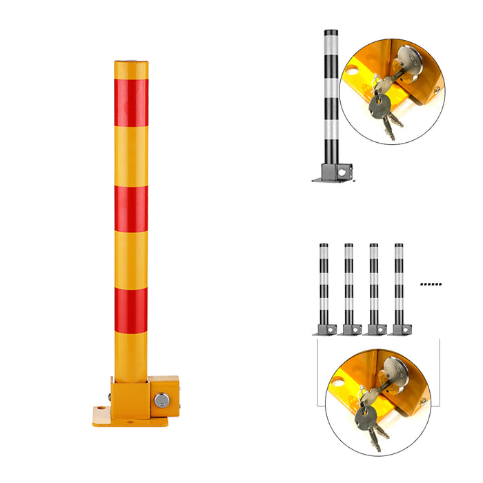 Red Parking Bollard locker Barrier Key Alike / Independent lock Fold Down Vehicle