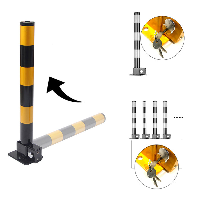 Black Parking Bollard locker Barrier Key Alike Or Independent Fold Down Vehicle