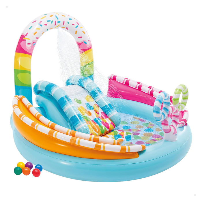 Intex Inflatable Candy Fun Centre Play 70x168x122cm With Slide Sprayer Ball