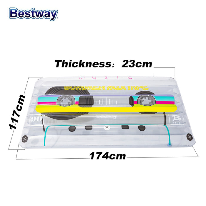 Bestway H2OGO Retro Cassette Swimming Pool Float 174x117x23cm Large AUSTOCK
