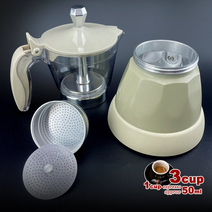 Electric Espresso Moka Coffee Maker 3cups Italian Classic - Cream Trade Me