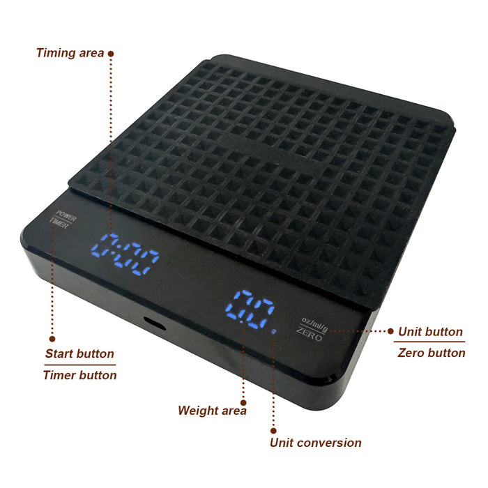 Kitchen Coffee Scales Electronic Digital Timer High Precision Display
