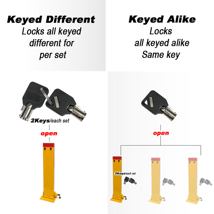 2Key Teyp Bollard Rectangle Fold Down Car Parking Lock 80cm Safety Barrier 2Key Trade Me
