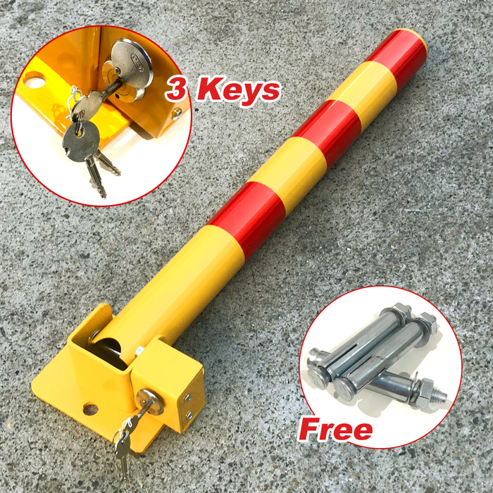 Red Parking Bollard locker Barrier Key Alike / Independent lock Fold Down Vehicle