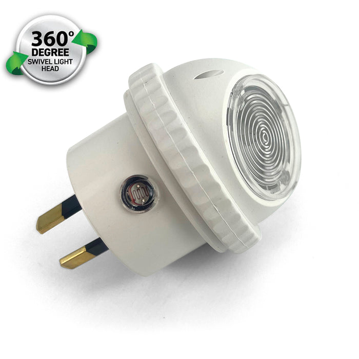 3X 360 Degree Swivel Night Light Auto Sensor Auto LED 240 V Plug In 6.5 x 5cm AU
