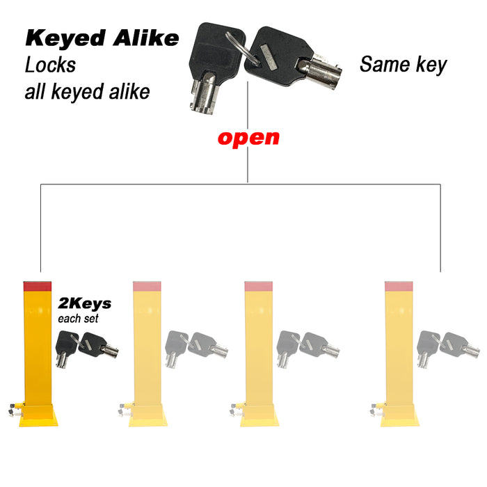 2Key Teyp Bollard Rectangle Fold Down Car Parking Lock 80cm Safety Barrier 2Key Trade Me