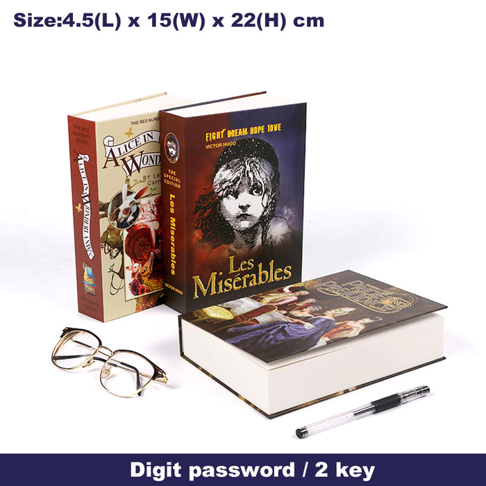 Cash Money box Locker Secret Safe Security Book Hidden With 2Key Or Digital Lock
