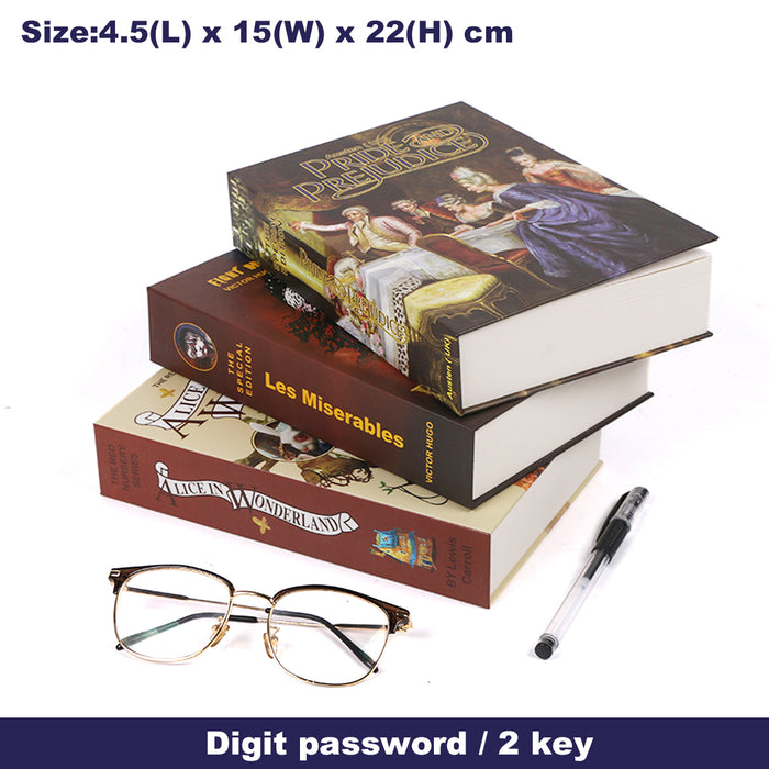 Cash Money box Locker Secret Safe Security Book Hidden With 2Key Or Digital Lock