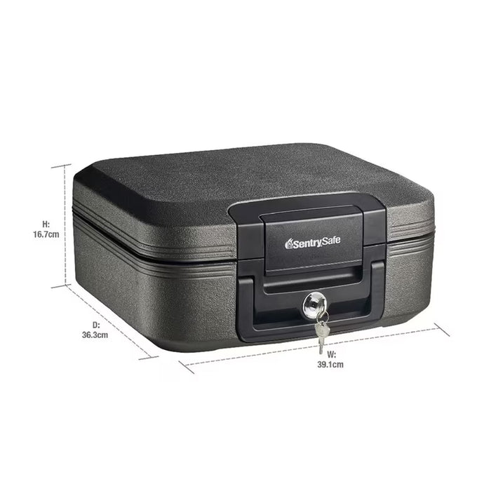 SentrySafe Fire Water Resistant Security Box Protection Safe Chest 7.8/10.2L 2 Keys