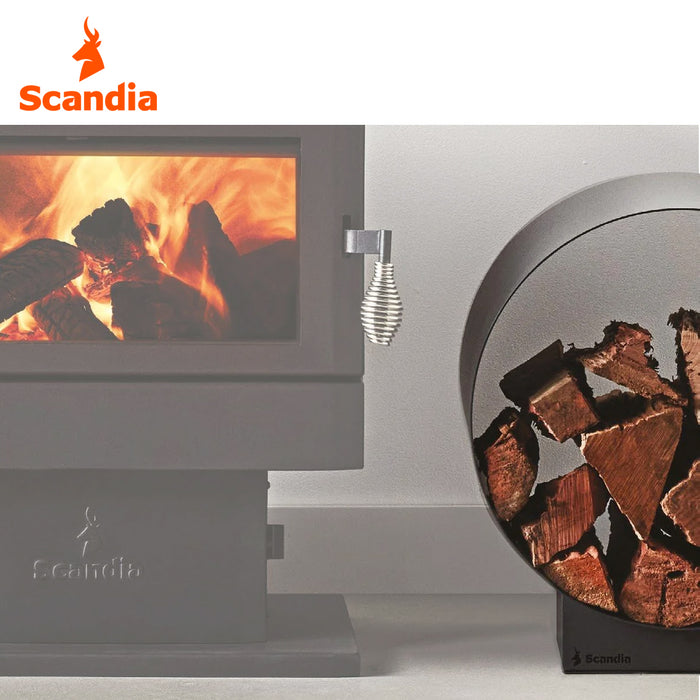 Scandia Wood Log Rack Storage Round Fireplace up to 40kg 45cm Firewood Holder