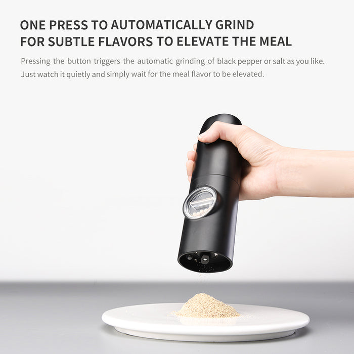 Electric Pepper Grinder &amp; Salt Mill Set - USB Rechargeable, Adjustable Coarseness, Ceramic Grinder, LED Light, Spice Mill for Pepper, Salt, Herbs