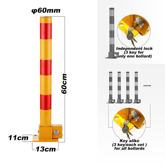Red Parking Bollard locker Barrier Key Alike / Independent lock Fold Down Vehicle Trade Me