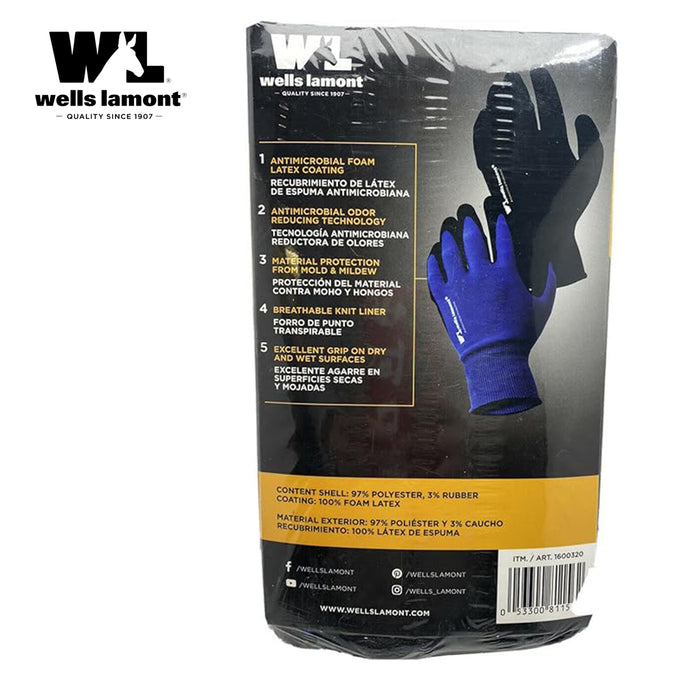 Wells lamont Foam Latex Dipped Work Gloves  Water Repellent 10 Pairs S/M/L