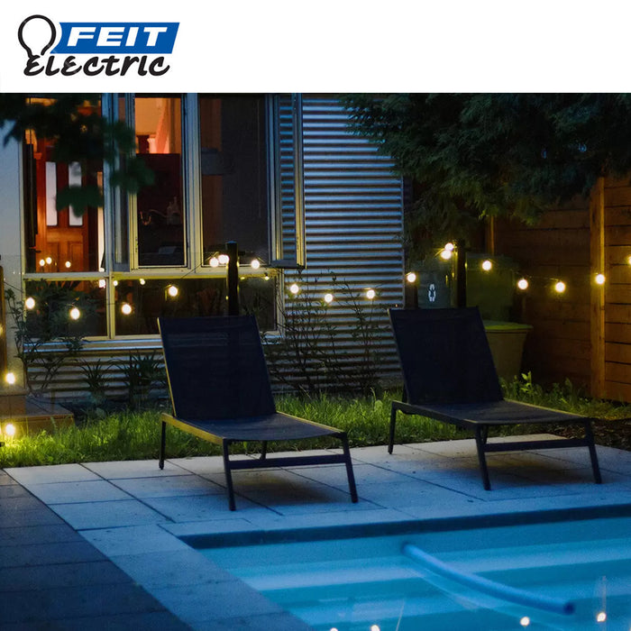 Feit 14.6m / 48ft Filament String Lights Set 24 LED Bulb+2 Spare Outdoor Or Indoor