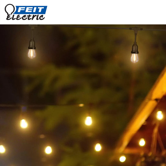 Feit 14.6m / 48ft Filament String Lights Set 24 LED Bulb+2 Spare Outdoor Or Indoor