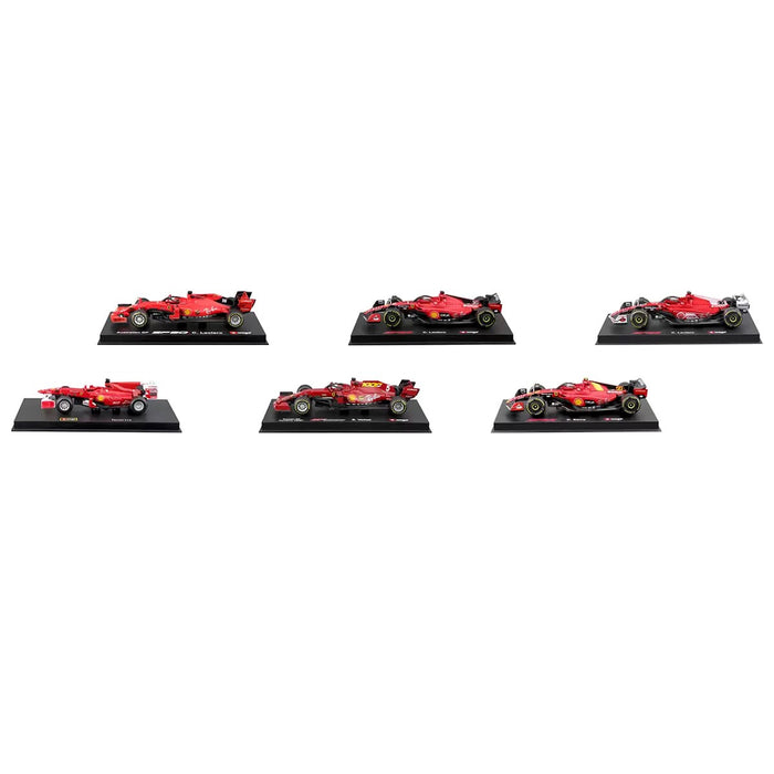 Burago 1:43 Formula Racing Die Cast With Plastic Part 6 Pack Ferrari Car Model