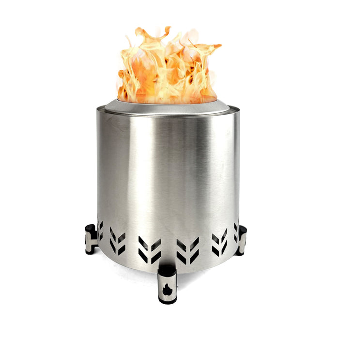 TOW Smokeless Fire Pit,  7Inch Wood Burning Fireplaces with Removable Ash Pan, Portable Outdoor Bonfire Firepit with Stand, Backyard, Patio & Camping, Stainless Steel, Easy Ignition & Setup