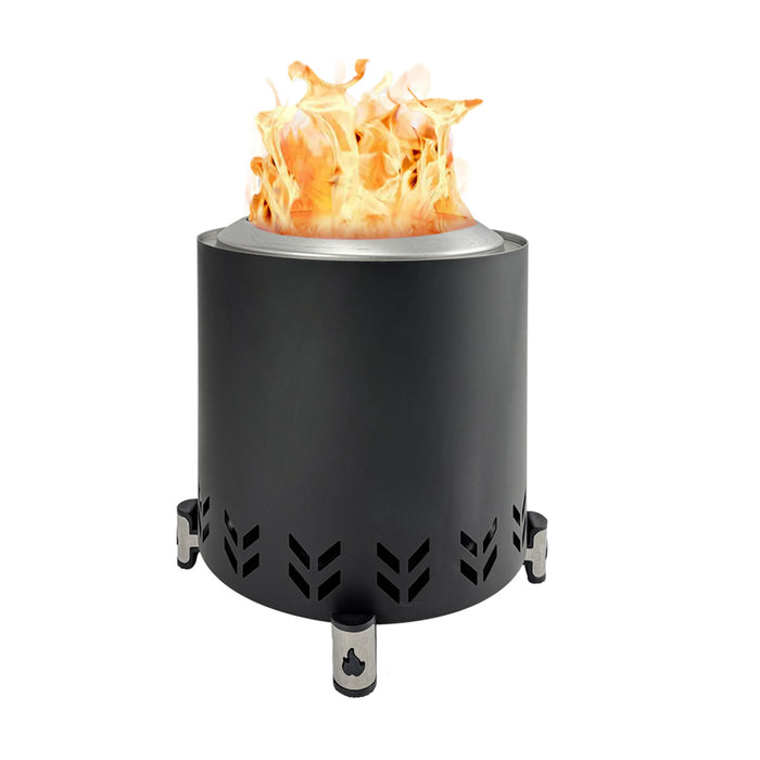 TOW Smokeless Fire Pit,  7Inch Wood Burning Fireplaces with Removable Ash Pan, Portable Outdoor Bonfire Firepit with Stand, Backyard, Patio & Camping, Stainless Steel, Easy Ignition & Setup