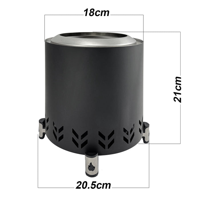 TOW Smokeless Fire Pit,  7Inch Wood Burning Fireplaces with Removable Ash Pan, Portable Outdoor Bonfire Firepit with Stand, Backyard, Patio & Camping, Stainless Steel, Easy Ignition & Setup Trade Me
