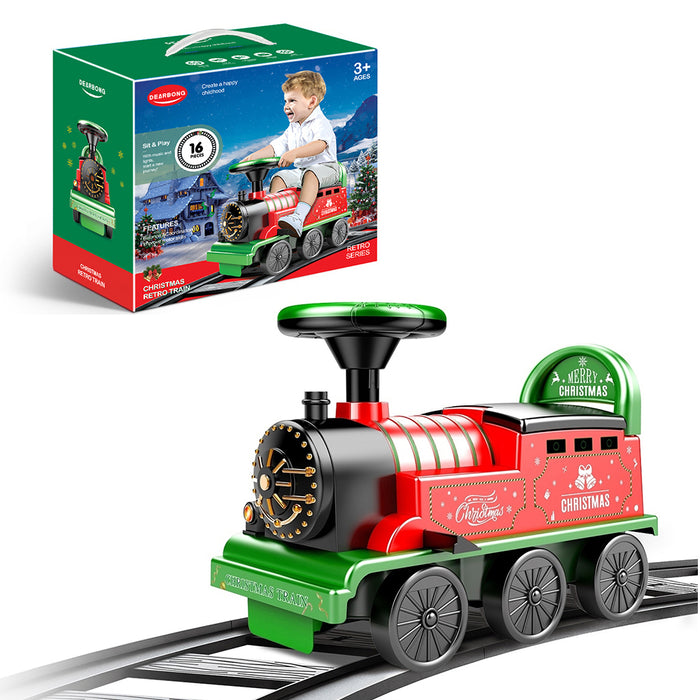 Kids Ride On Train Eelectric Toy Car With Track Extra Music 3-Color Light -2018G