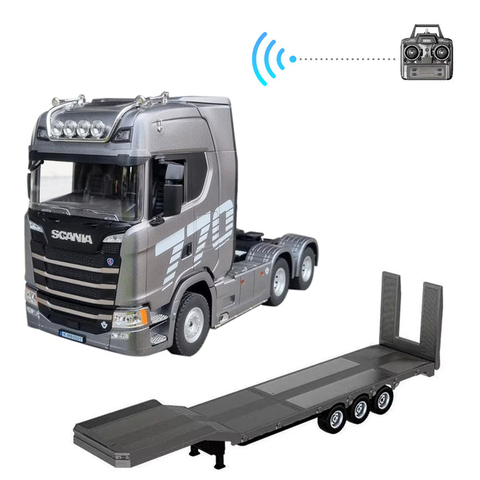 Silver 1/18 Scale Rc Scania 770s Truck Rtr 2.4G remote 6WD Light & Sound Silver