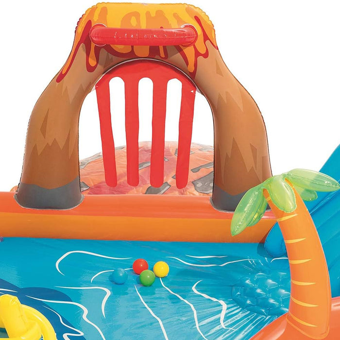 Bestway Inflatable Lava Lagoon Pool Water Play Centre For Kids 265x104cm Splash Large