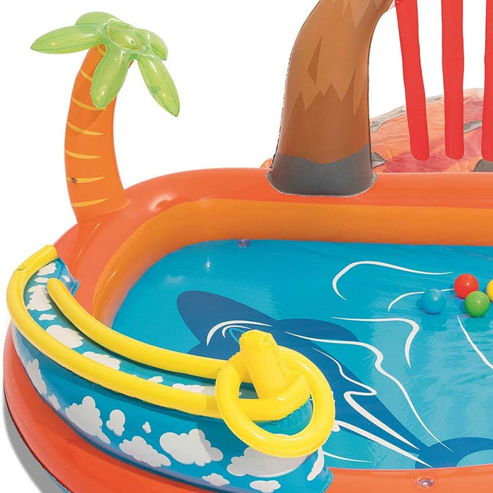 Bestway Inflatable Lava Lagoon Pool Water Play Centre For Kids 265x104cm Splash Large