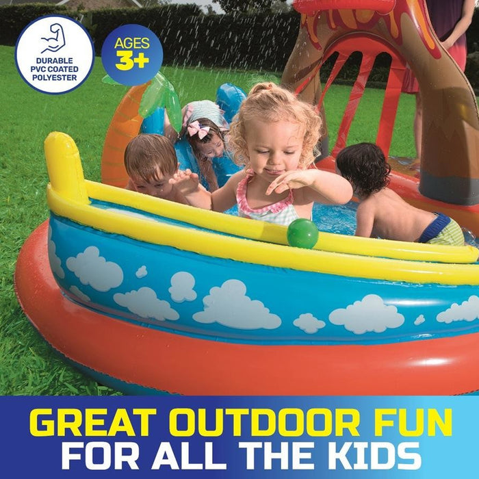 Bestway Inflatable Lava Lagoon Pool Water Play Centre For Kids 265x104cm Splash Large