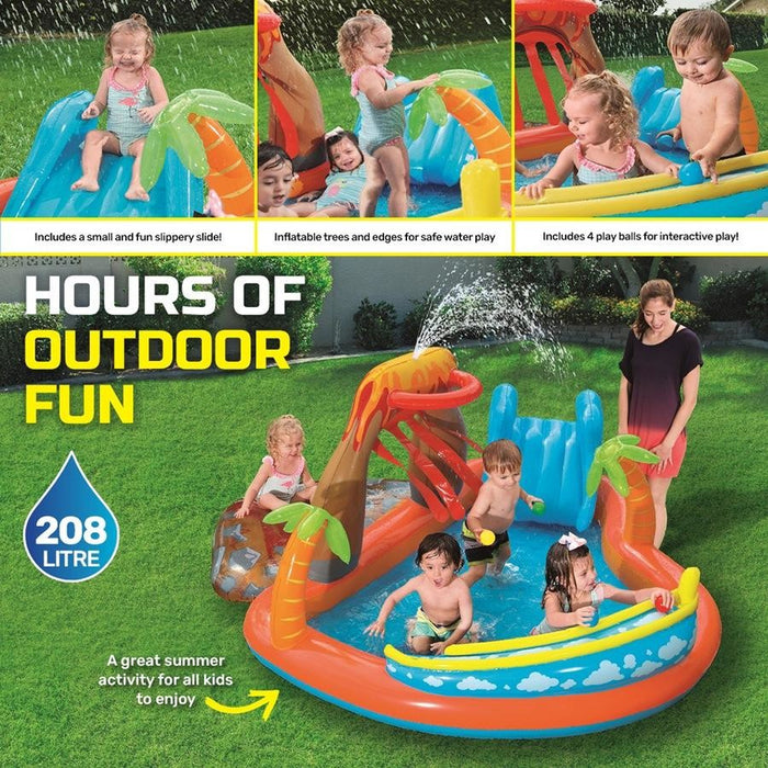 Bestway Inflatable Lava Lagoon Pool Water Play Centre For Kids 265x104cm Splash Large