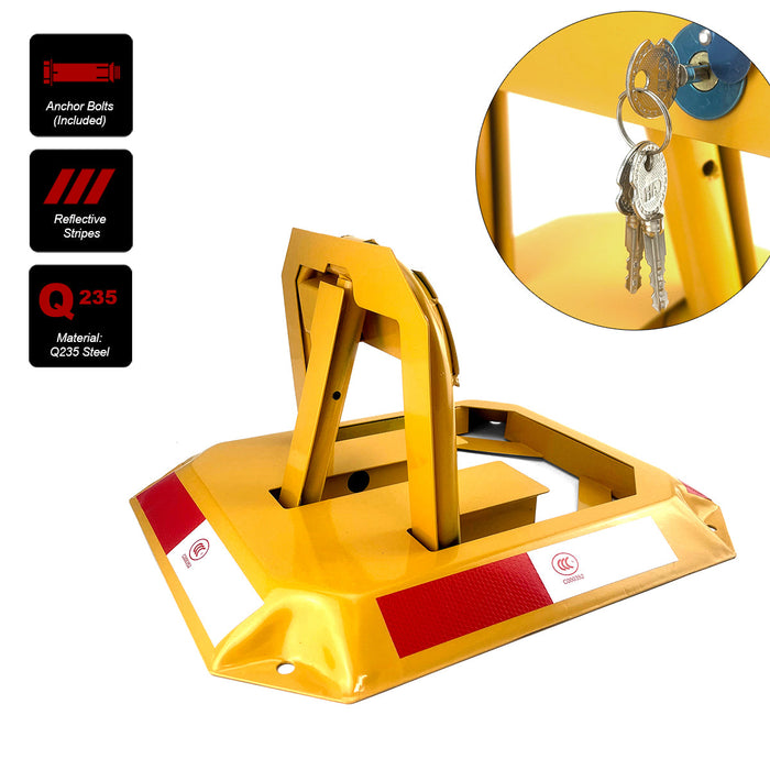 Rectangle Fold Down Vehicle Parking Lock - Heavy-Duty Safety Barrier locker Car Parking Lock Vehicle Security Trade Me