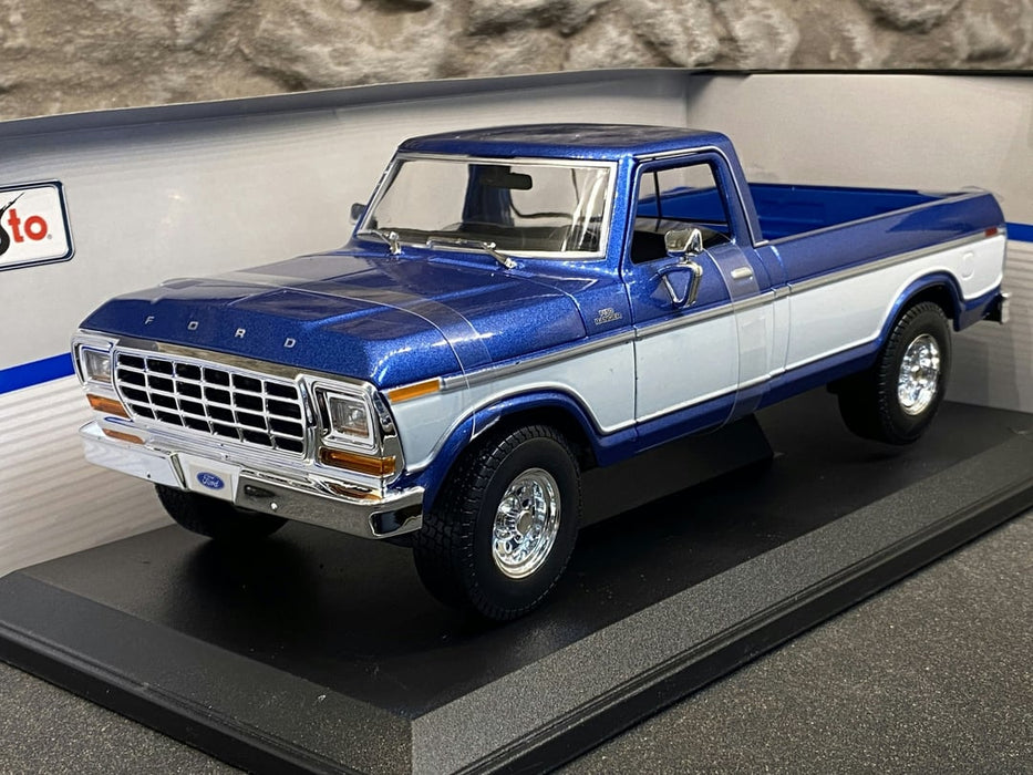 1:18 Model AU Diecast Car STOCK Maisto Truck Blue Classic F150 Pick-Up Ford 1979