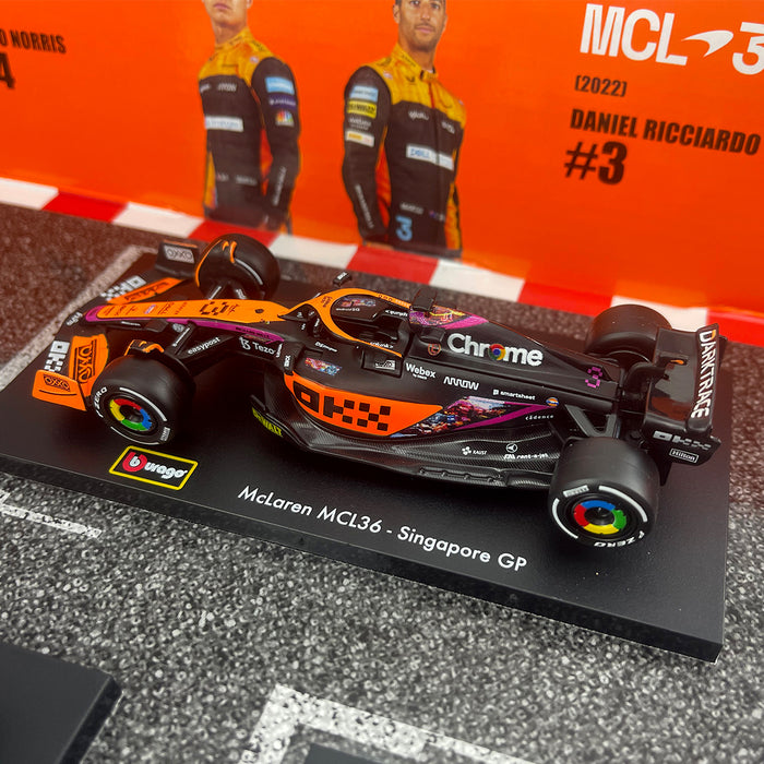 Burago 1:43 Formula Racing Die Cast With Plastic Part Mclaren 6 Pack Car Model