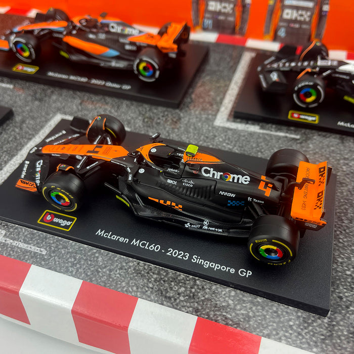 Burago 1:43 Formula Racing Die Cast With Plastic Part Mclaren 6 Pack Car Model