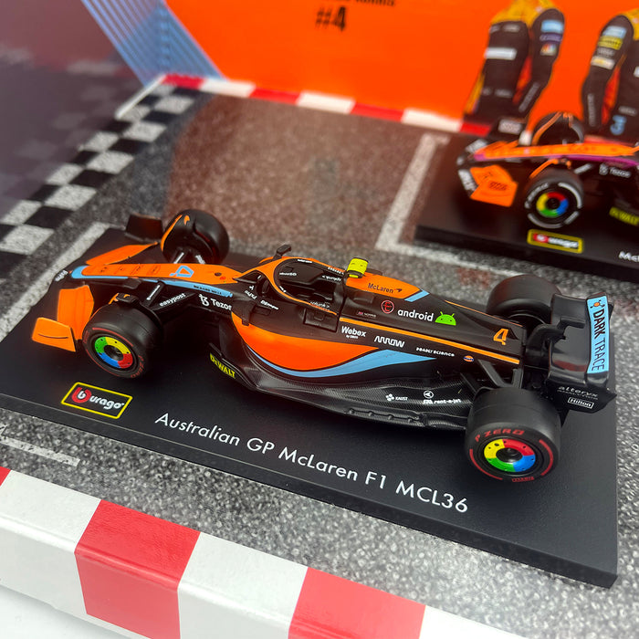 Burago 1:43 Formula Racing Die Cast With Plastic Part Mclaren 6 Pack Car Model