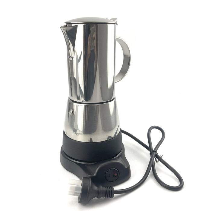 Electric Moka Coffee Maker Stainless Steel NEW Italian Classic Espresso 6 Cups Trade Me