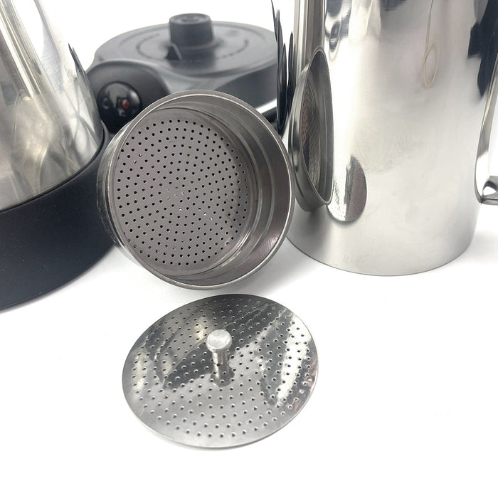 Electric Moka Coffee Maker Stainless Steel NEW Italian Classic Espresso 6 Cups Trade Me