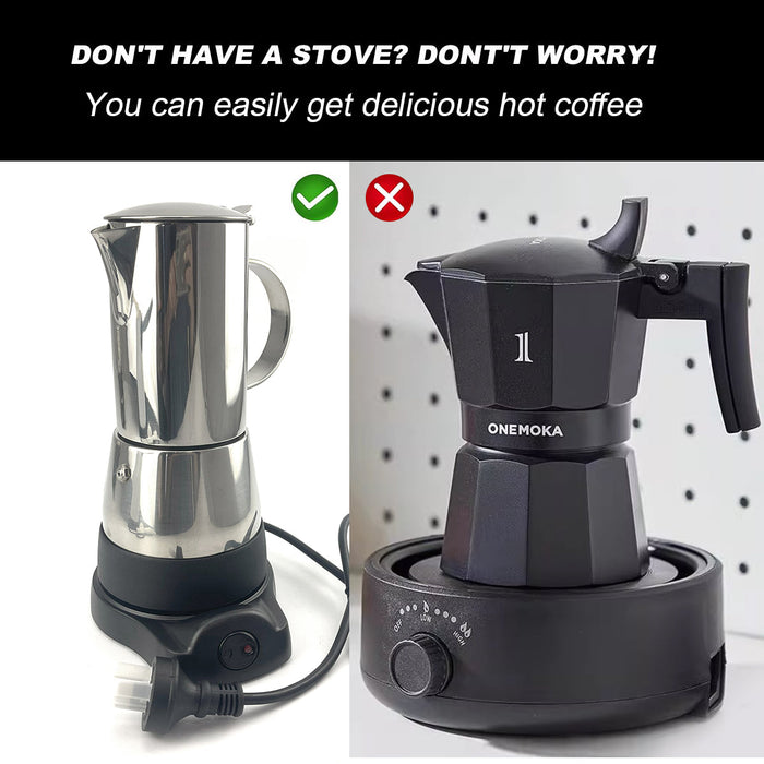 Electric Moka Coffee Maker Stainless Steel NEW Italian Classic Espresso 6 Cups Trade Me