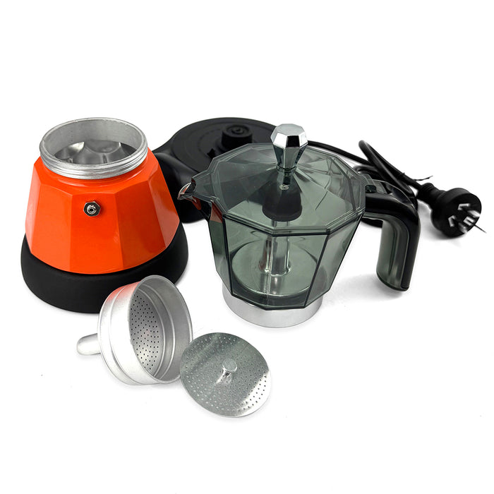 Electric Moka Coffee Maker Espresso Italian Classic Auto power off for Home 3/6Cups