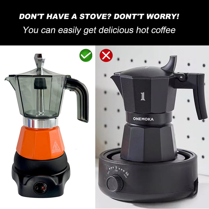 Electric Moka Coffee Maker Espresso Italian Classic Auto power off for Home 3/6Cups